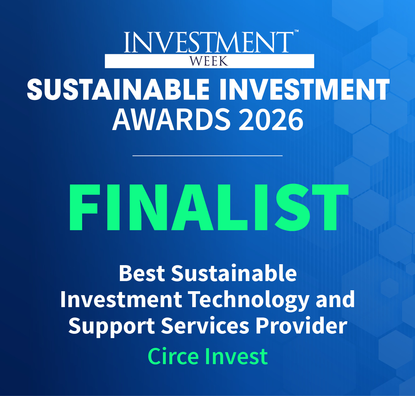 Circe Invest IWSIA finalist award logo